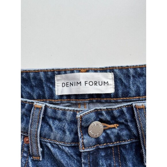 Aritzia DENIM FORUM Farrah Curve Fit High Rise Blue Wide Leg Jeans, Size 25 - Picture 9 of 16